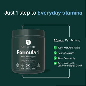Formula 1 by One Ritual (Clinically Tested 100% Natural Powder for Everyday Stamina)