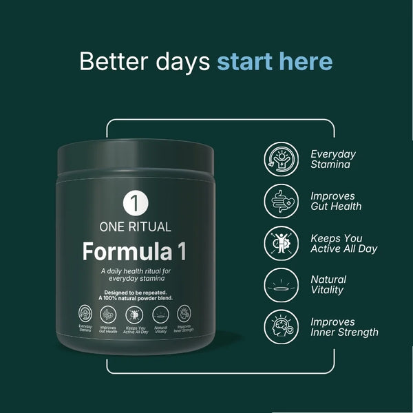 Formula 1 by One Ritual (Clinically Tested 100% Natural Powder for Everyday Stamina)